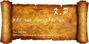 Kátai Periklész névjegykártya
